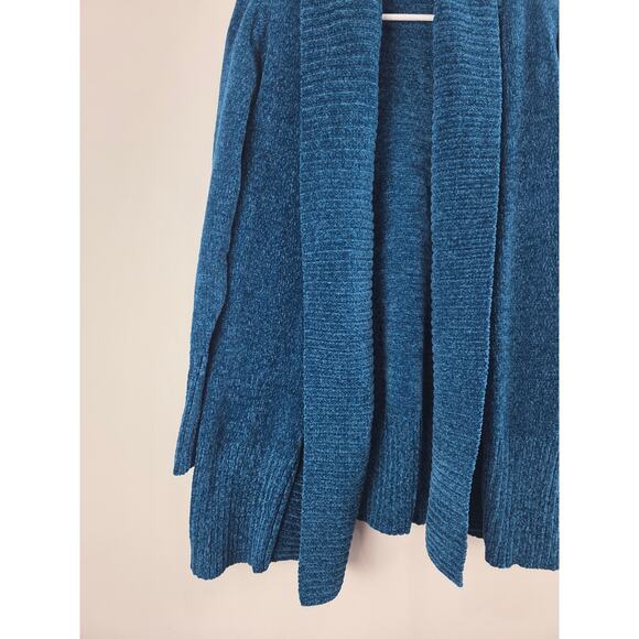 Seven7 Chenille Cardigan S Womens Blue Long Sleeve Open Front Super Soft - Picture 3 of 6